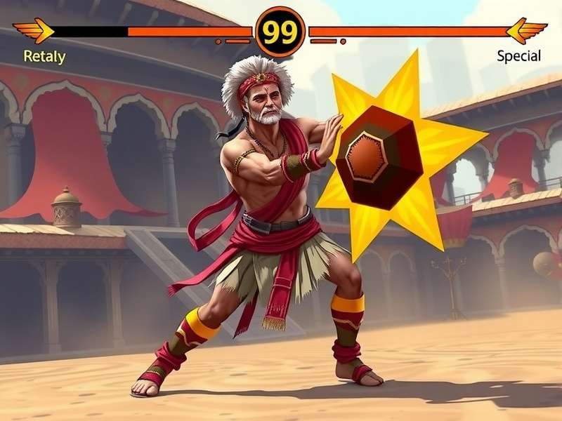 Lungi Dance Gladiator combat screenshot showing special move animation